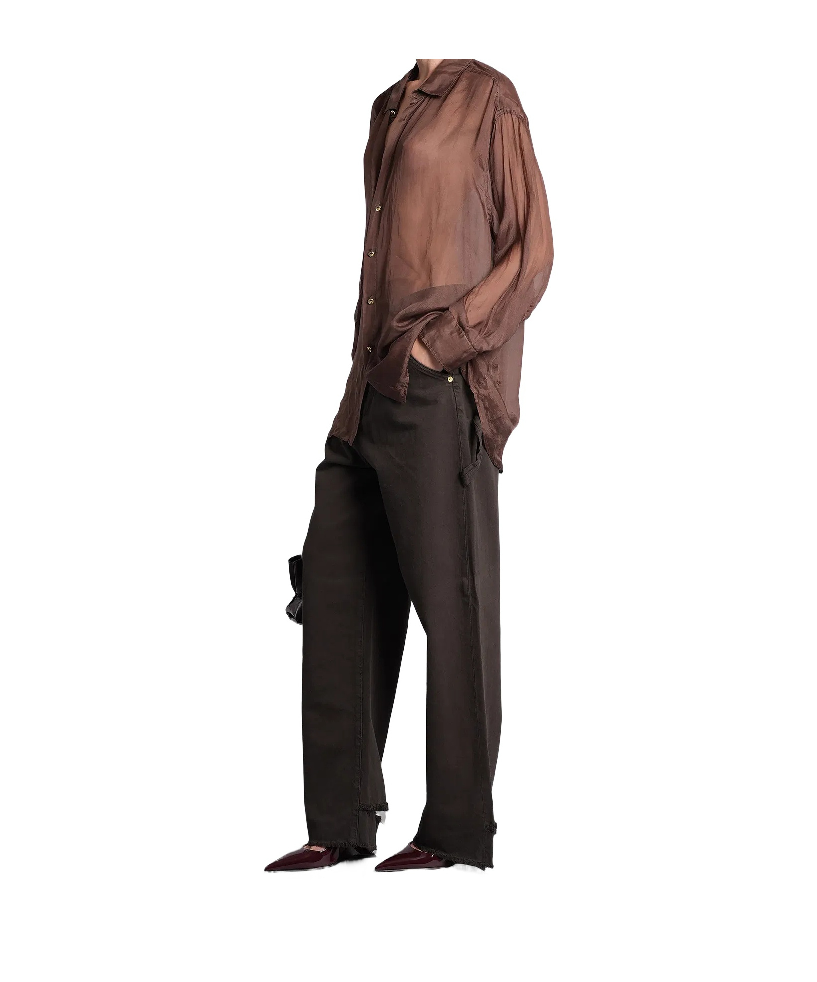 Darkpark Keanu - Silk Organza Shirt In Black