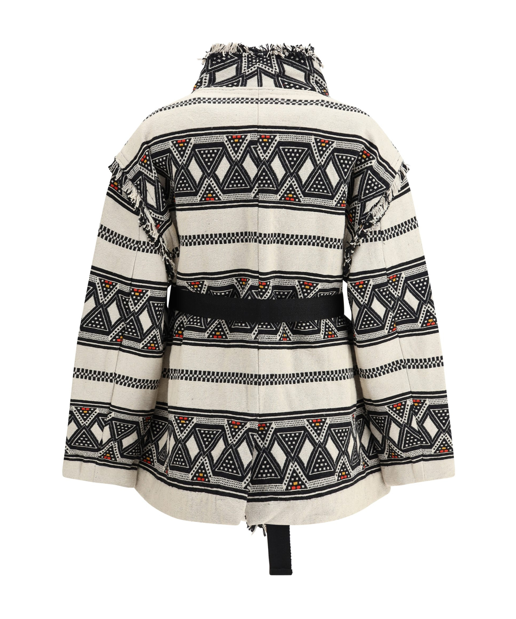 Isabel Marant Étoile Josialo Belted Frayed Cotton-blend Jacquard Jacket In Black