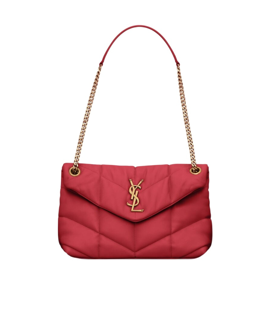 Saint Laurent Paris Women Small Loulou Puffer Bag In Nappa Leather In Red