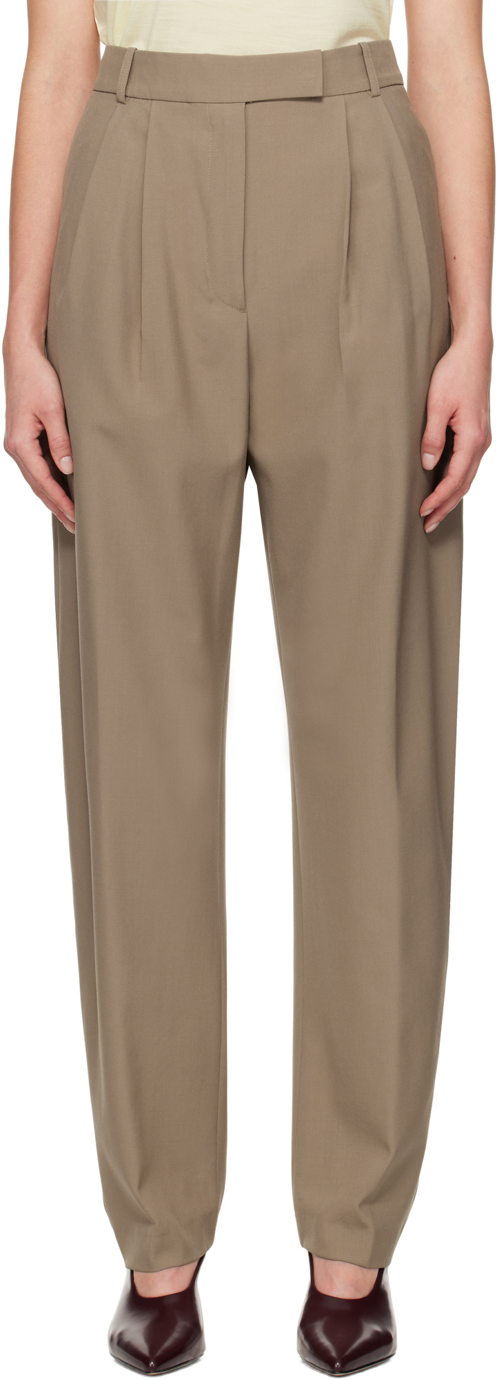Rohe Belt Loop Casual Pants In Brown
