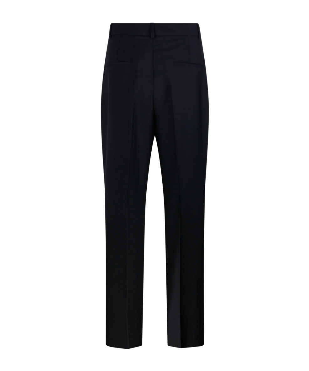 Rohe Róhe Pleated Wool And Mohair Wide-leg Pants In Black