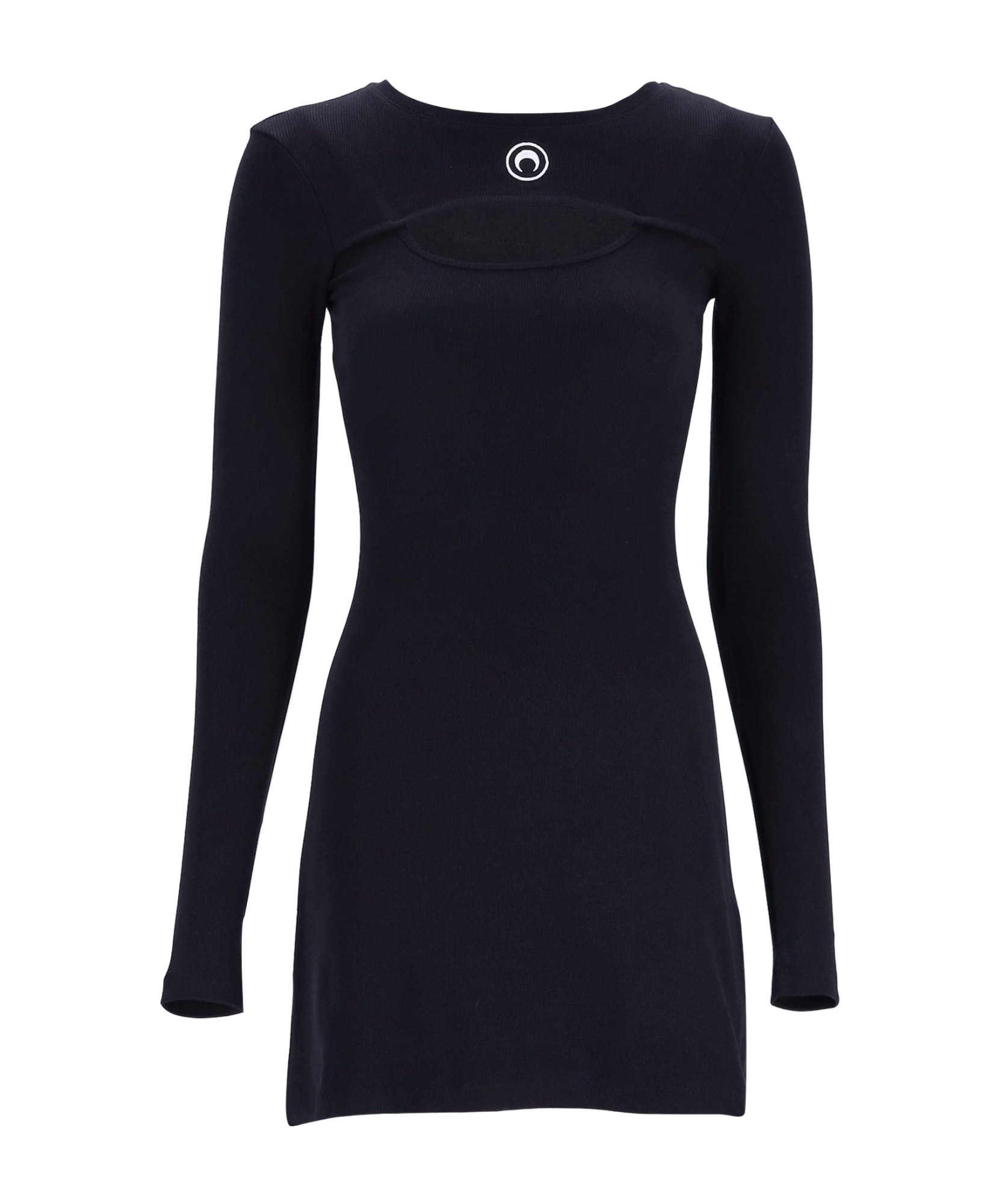 Marine Serre Crescent Moon-embroidered Mini Dress In Black