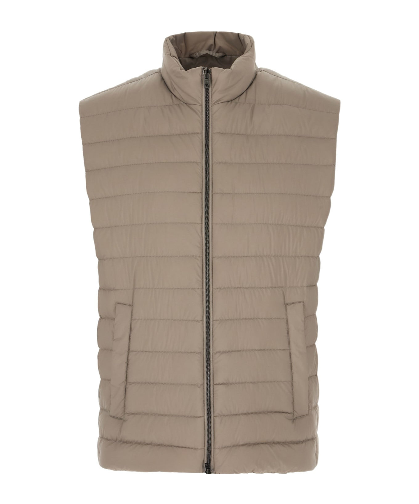 Herno Upright Neck Down Vest In Nude