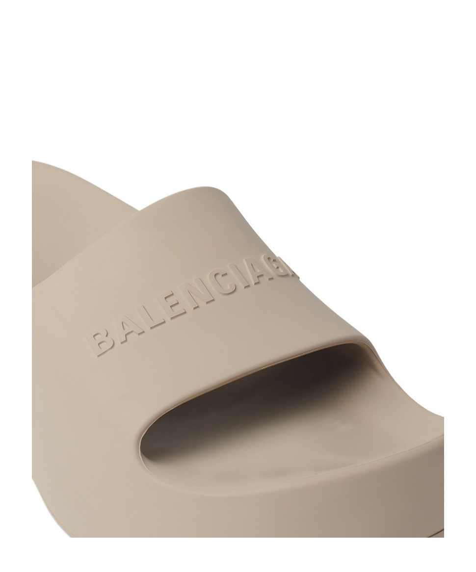 Balenciaga Chunky-wedge Platform Slides In Nude