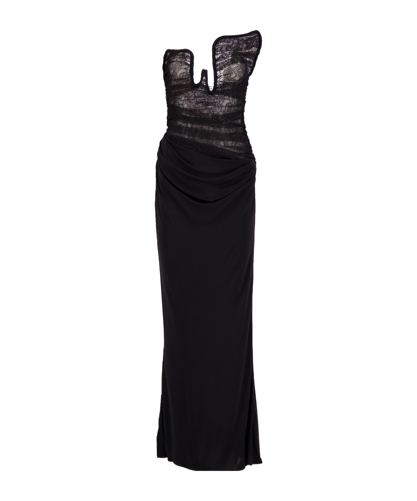 Christopher Esber Lace-bustier Strapless Salacia Gown In Black