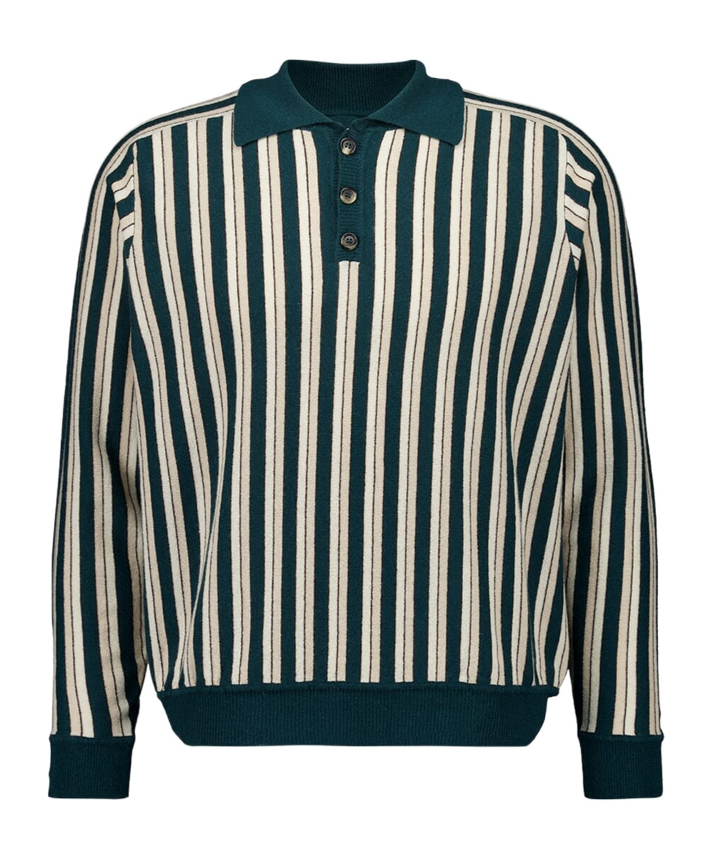 Shop Bode Striped Polo Shirt In Multicolor