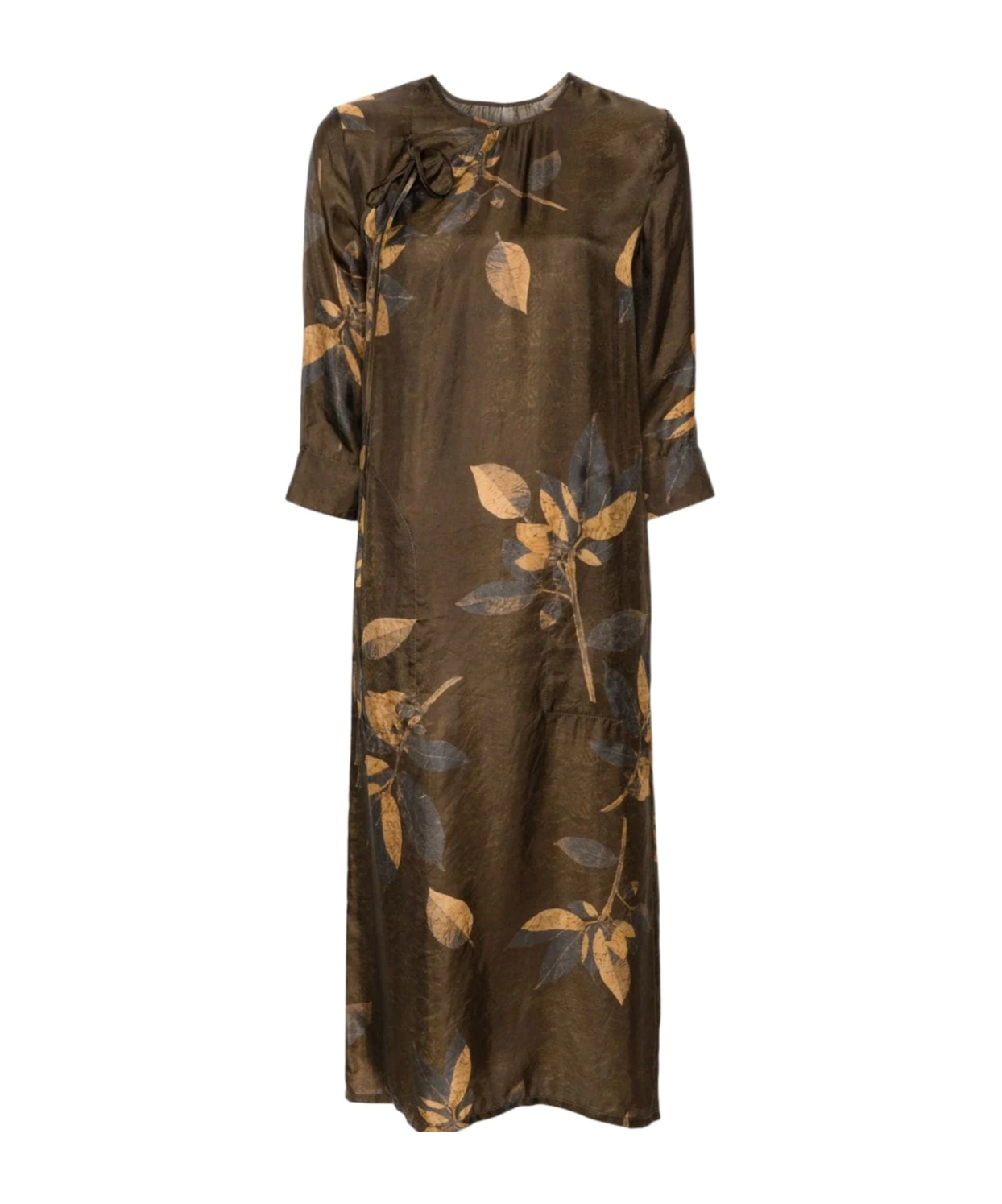 Uma Wang Agina Printed Dress In Brown