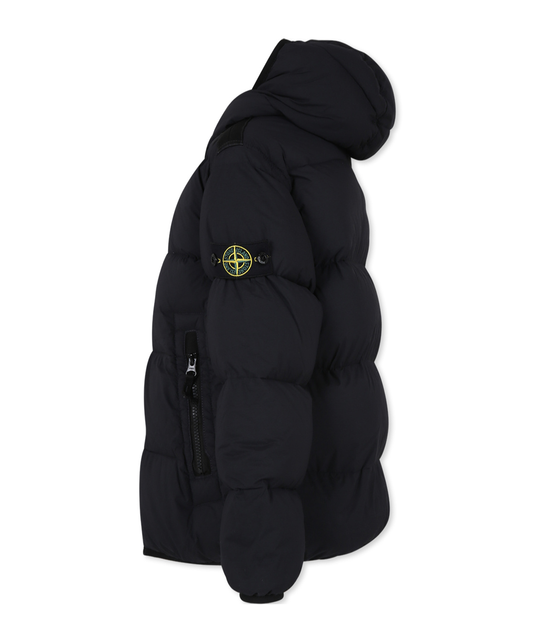 Stone Island Compass-motif Padded Jacket In Black