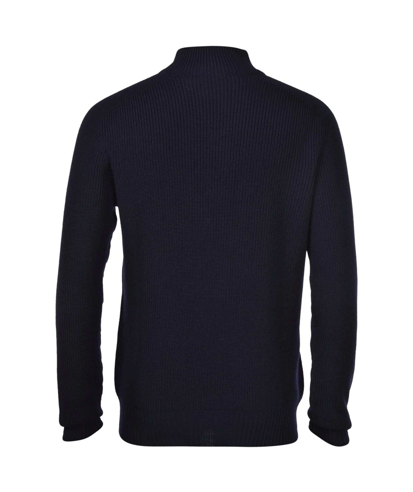 Gran Sasso Ribbed Zip-neck Sweater In Black