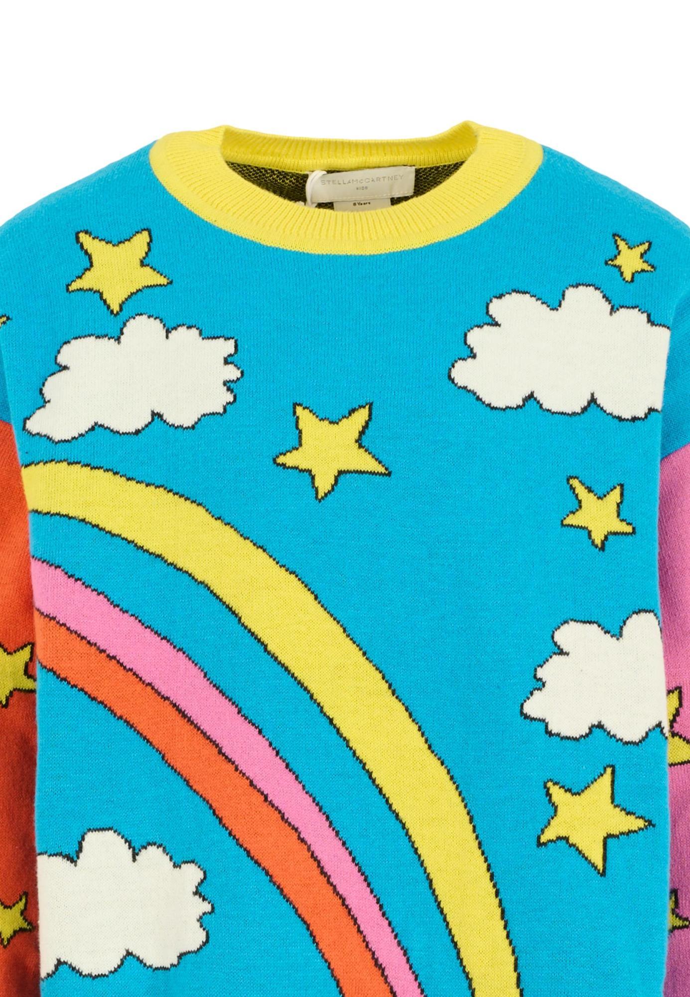 Stella Mccartney Rainbow-print Sweater In Blue