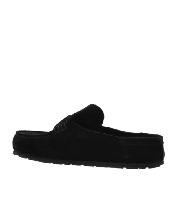 Birkenstock Naples Suede Loafer-style Mules In Black