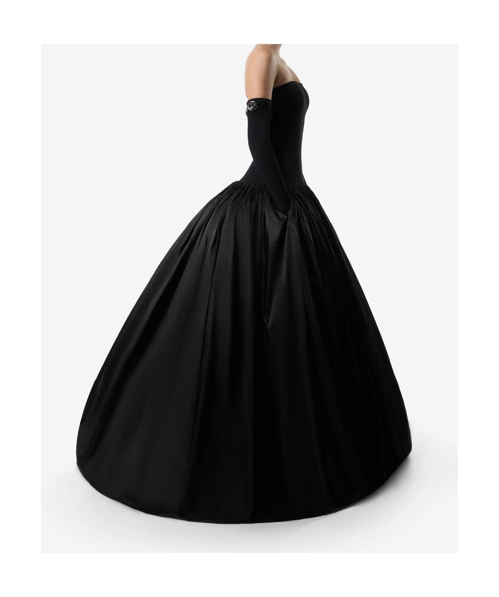 Coperni Strapless Princess Dress Side Pockets In Black