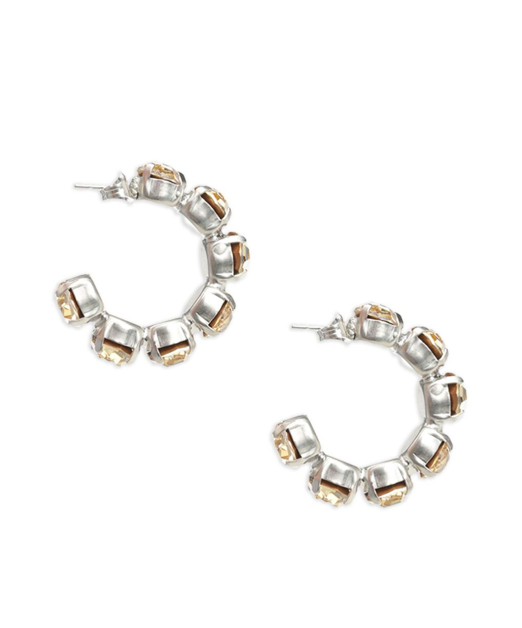 Forte Forte Crystal-embellished Hoop Earrings In Yellow