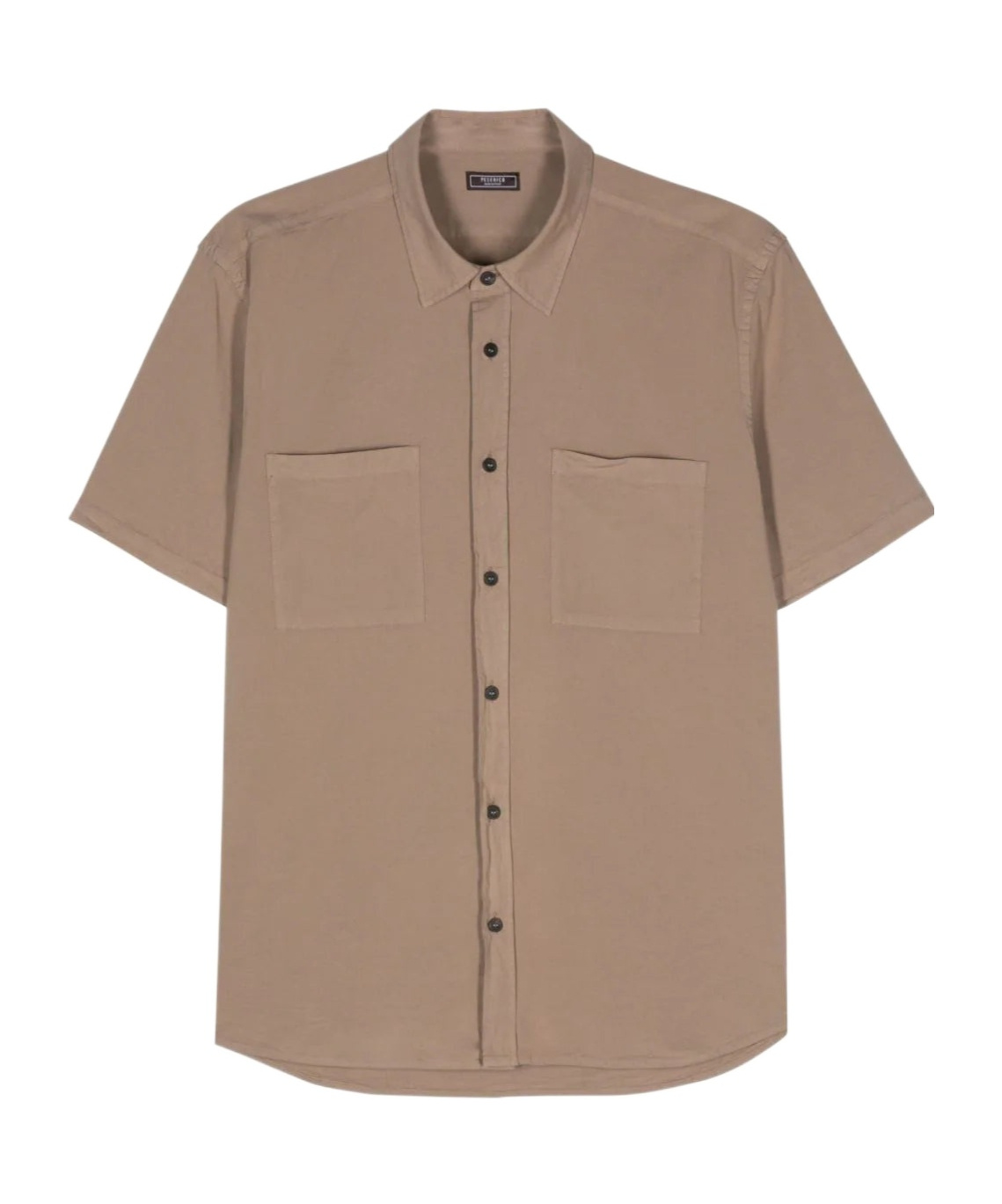 Peserico Cotton-blend Shortsleeved Shirt In Brown