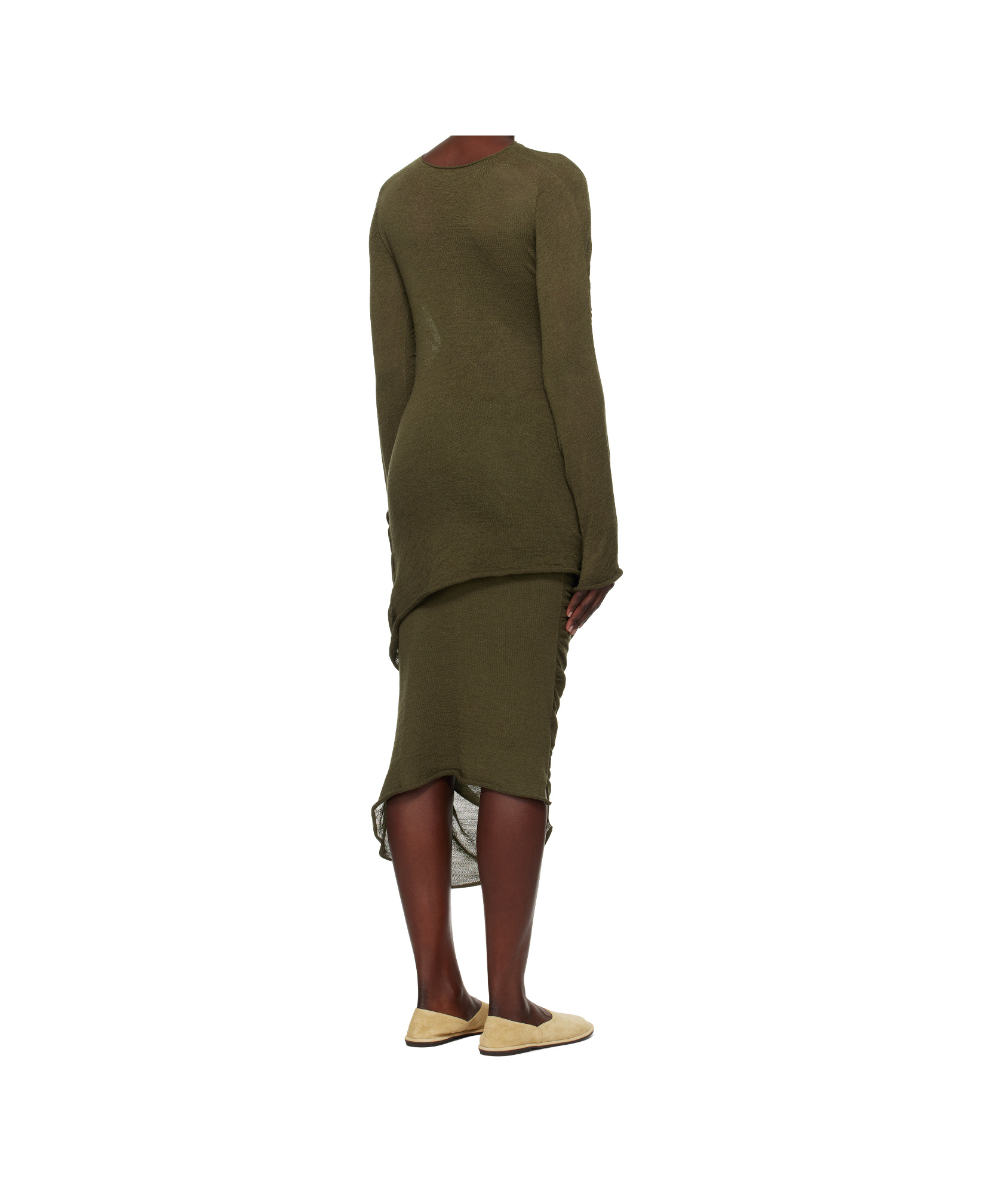 Issey Miyake Knitted Dress In Green
