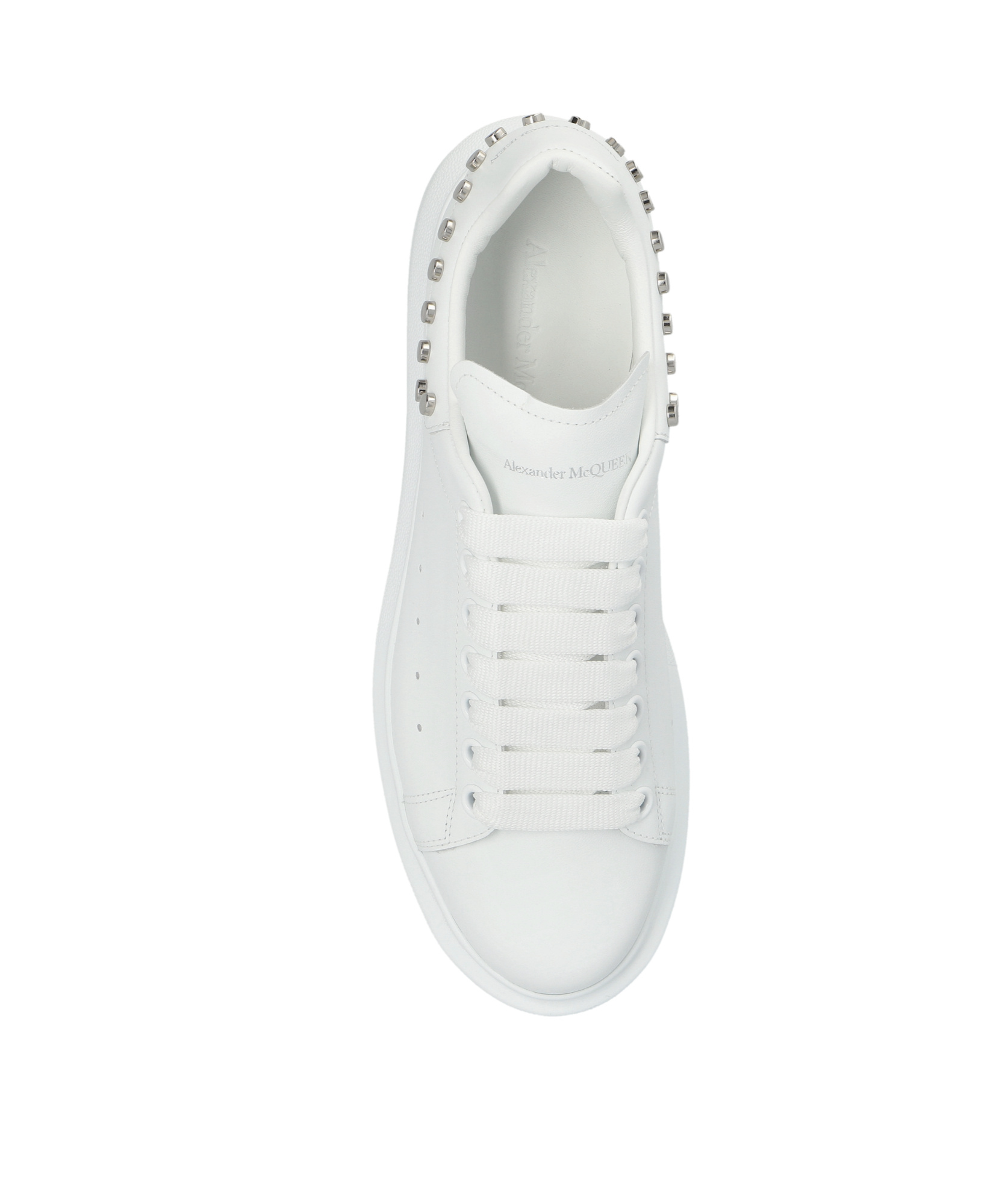 Alexander Mcqueen Leather Sneakers With Platform Sole And Stud Embellishments