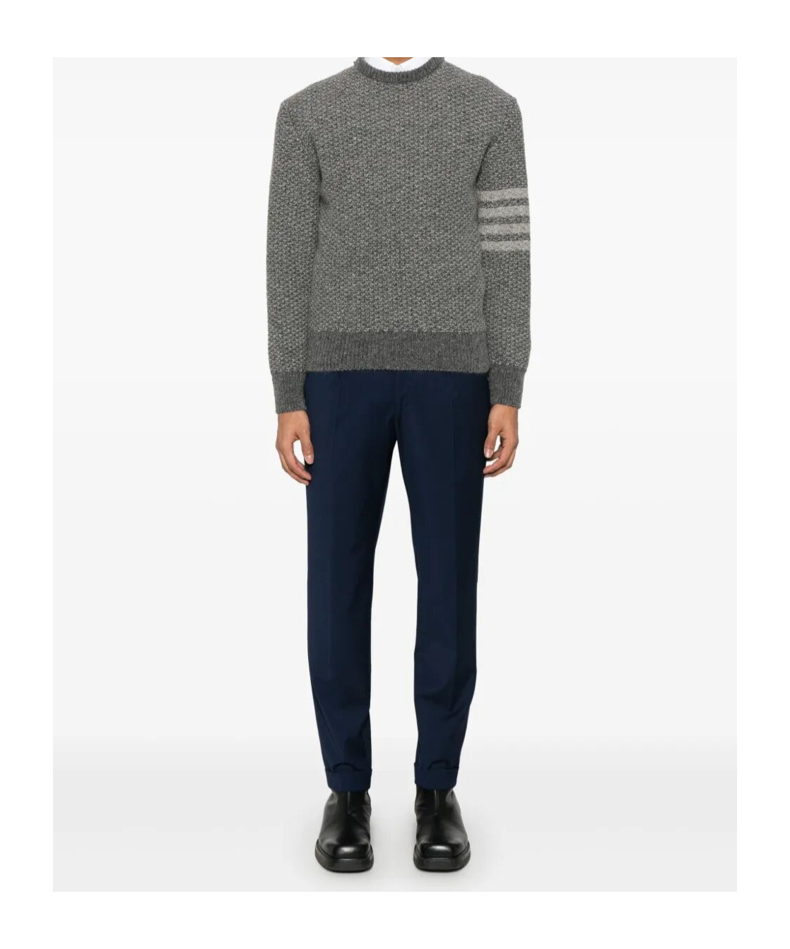 Barba Napoli Belt Loops Slacks In Black