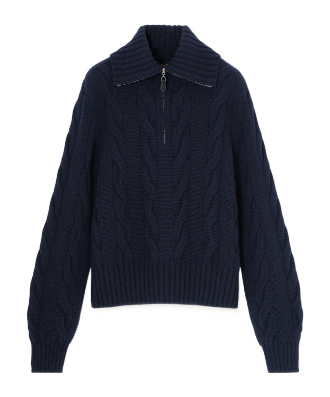 Loro Piana Napier Mock Neck Sweater In Blue