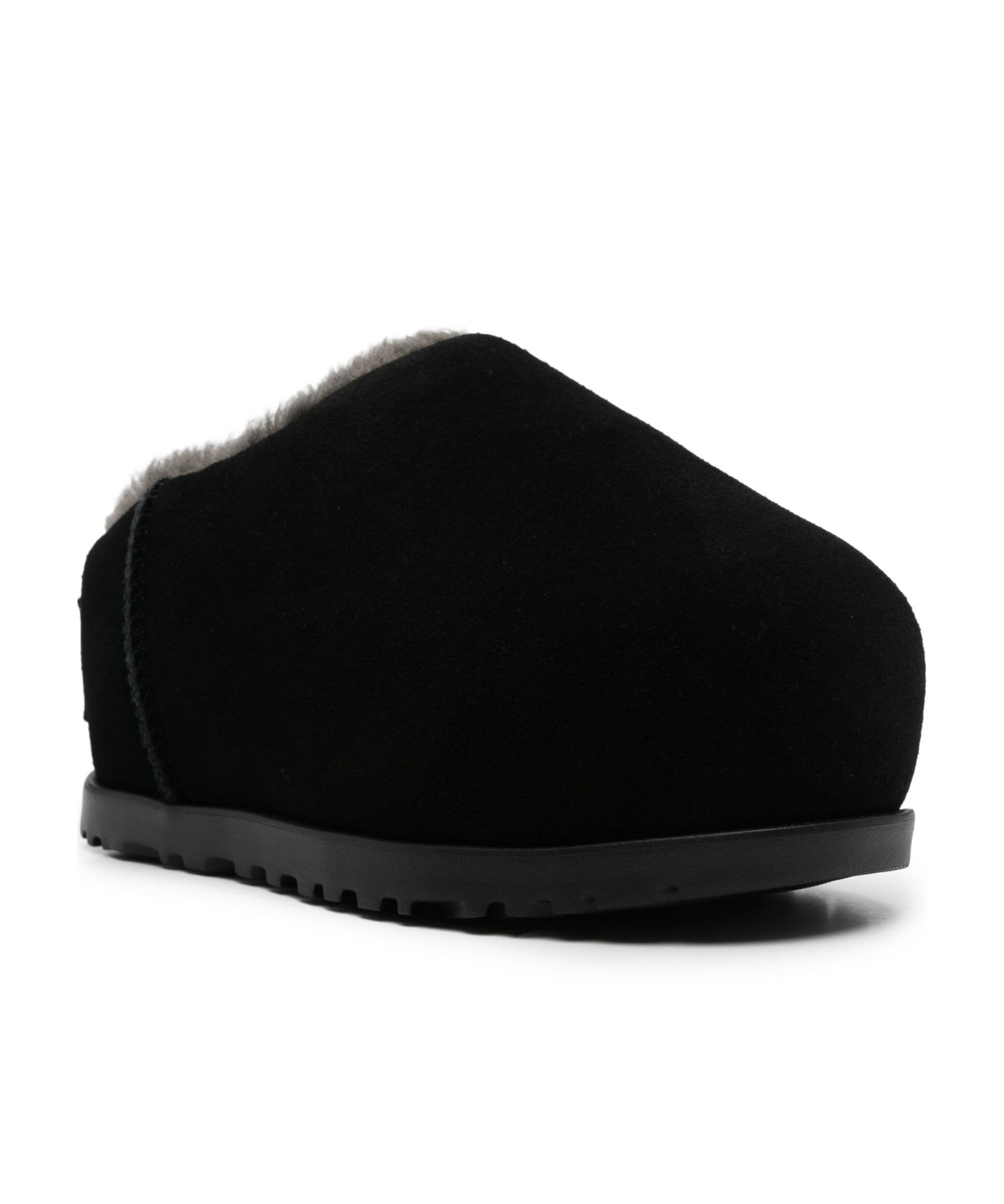 Shop Ugg Pumped Round Toe Slides In Black