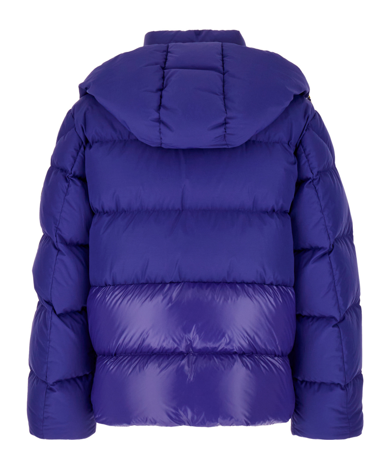 Shop Moncler Long-sleeved Down Jacket In Blue