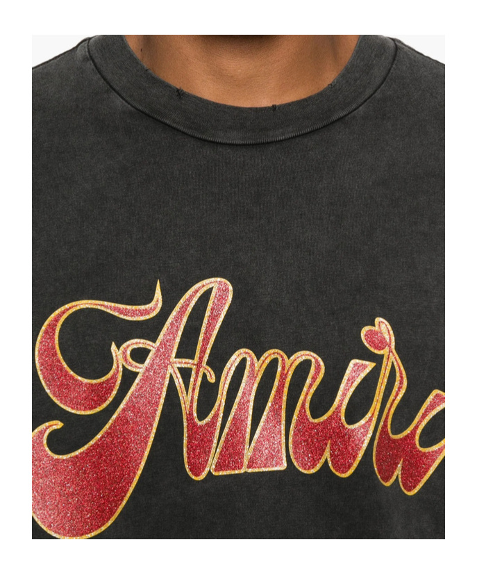 Amiri Groovy Logo-print Cotton-jersey T-shirt In Black