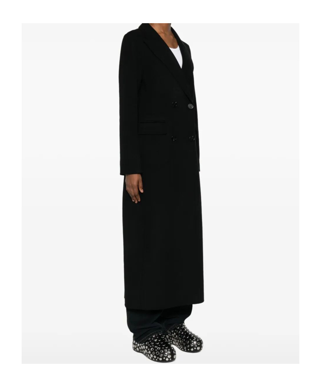 Ermanno Firenze Double-breasted Coat In Black