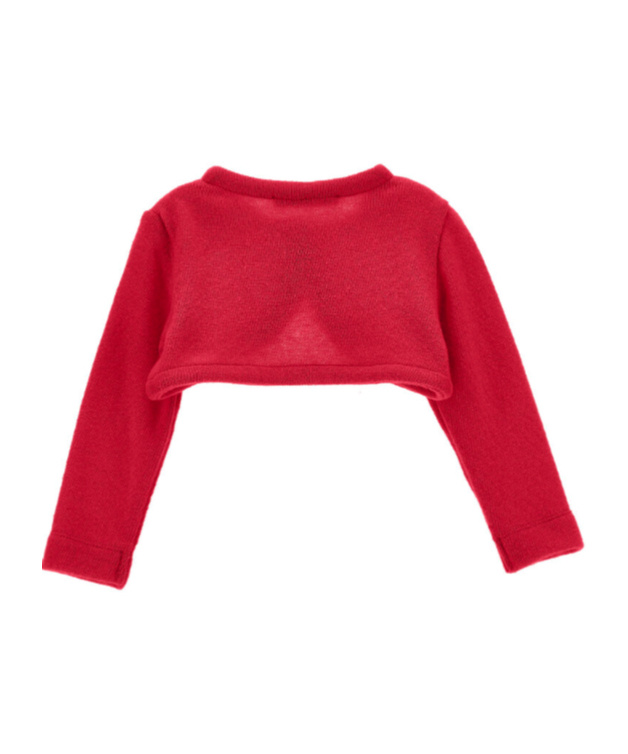 Monnalisa Merino Wool Cardigan In Red