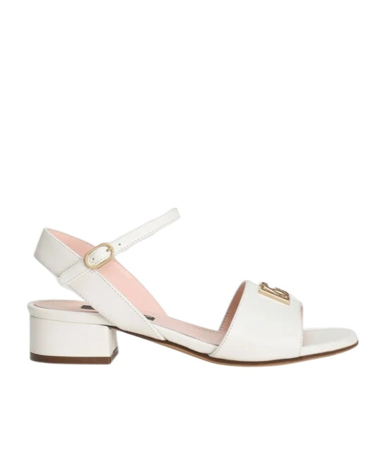 Dolce & Gabbana Logo-plaque Sandals In White