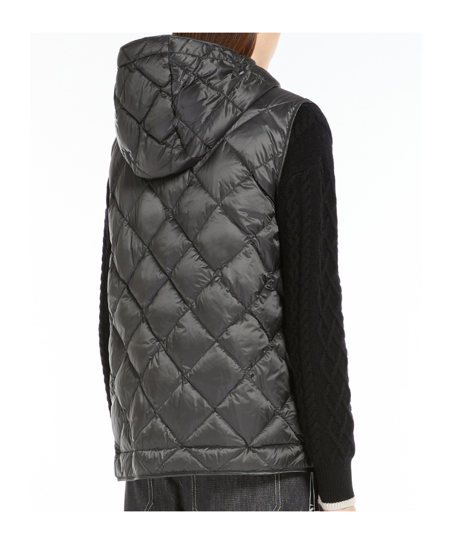Shop Max Mara Quilted Down Vest In Black