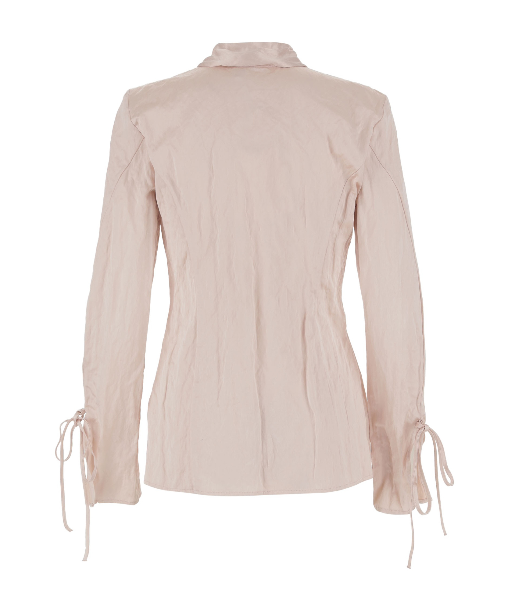 Blumarine Crinkled Satin Shirt In Powder Pink