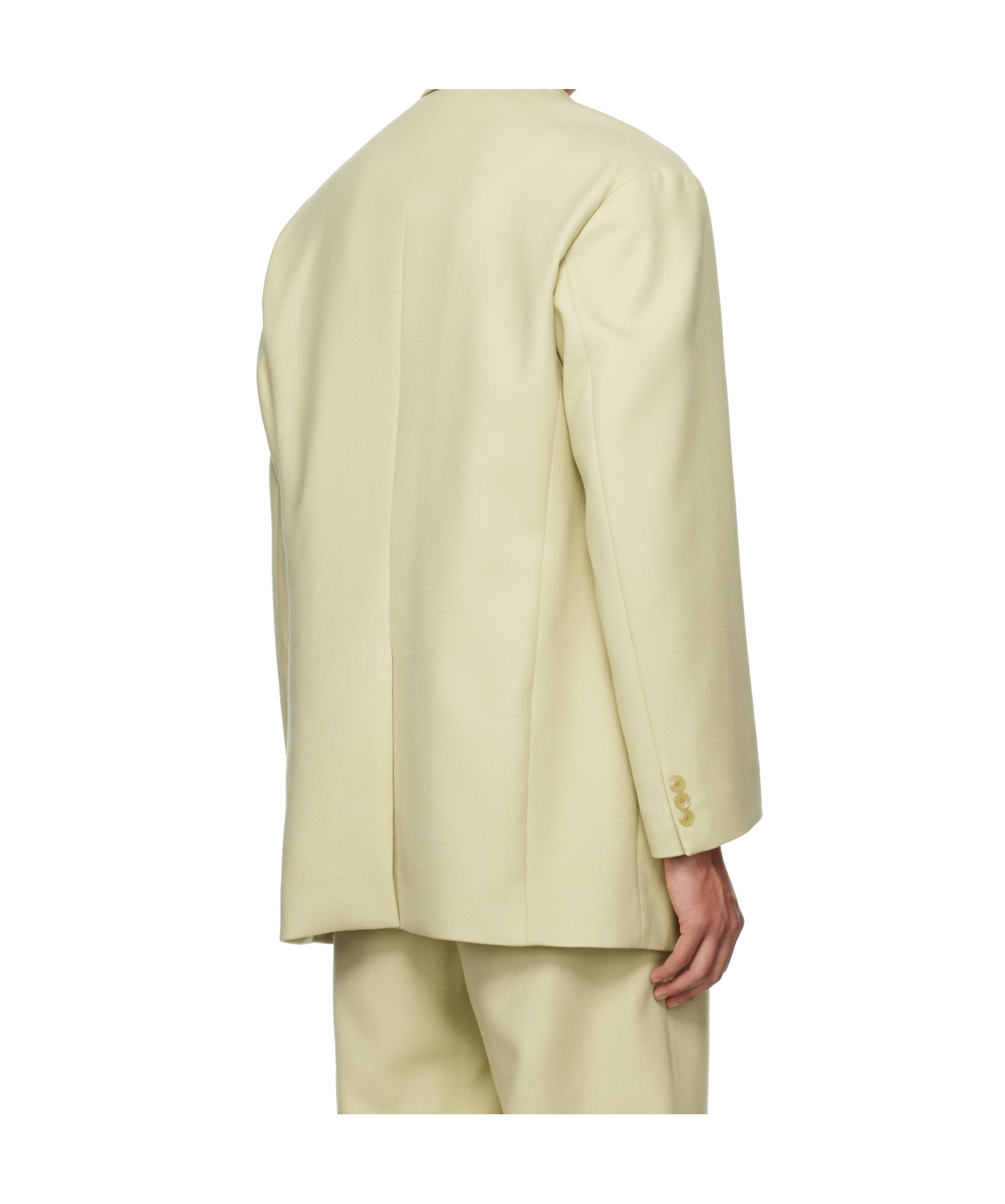 Auralee Yellow Light Melton Jacket In Nude