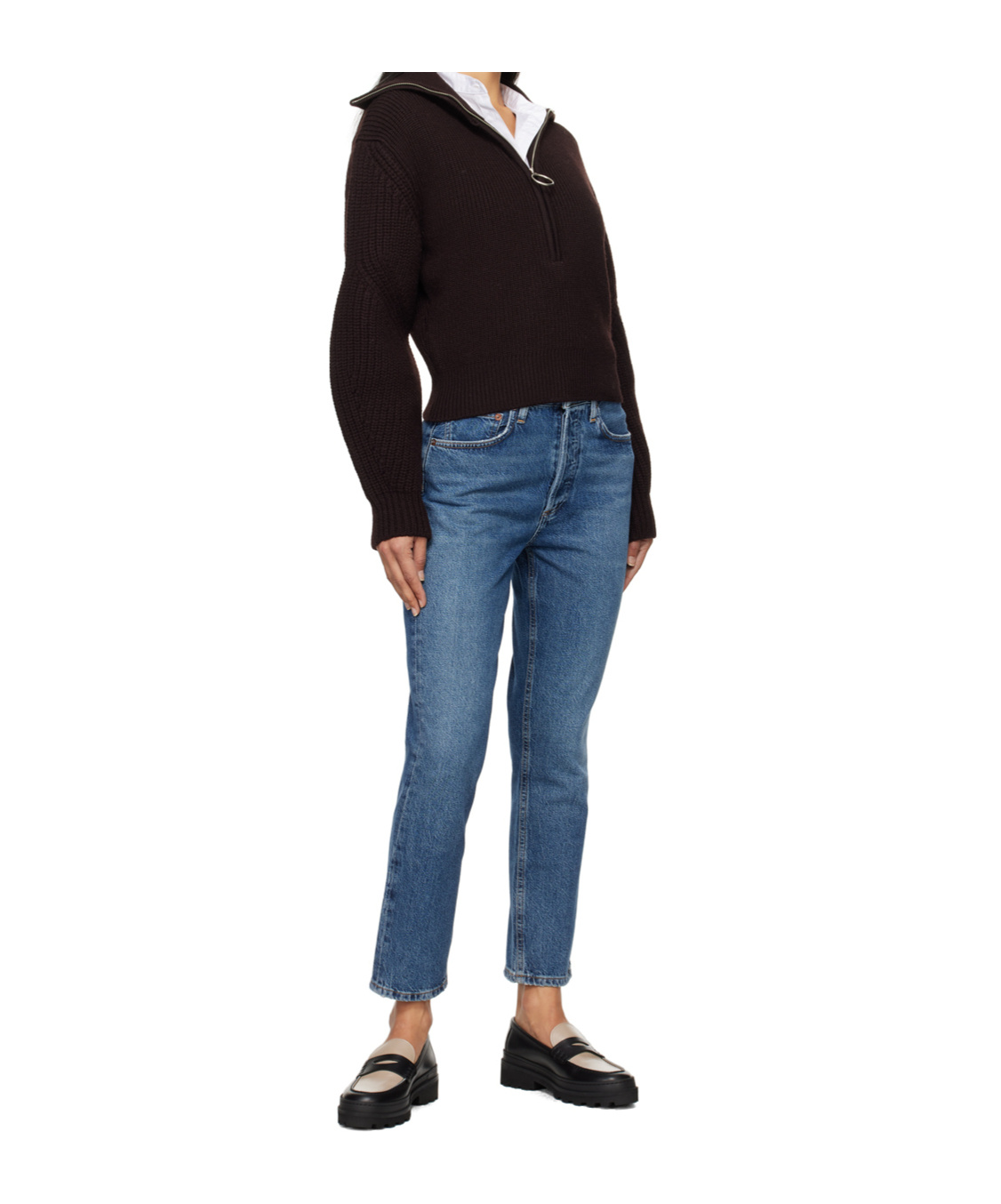 Agolde 90s Pinch Waist Crop Jeans Solace In Blue