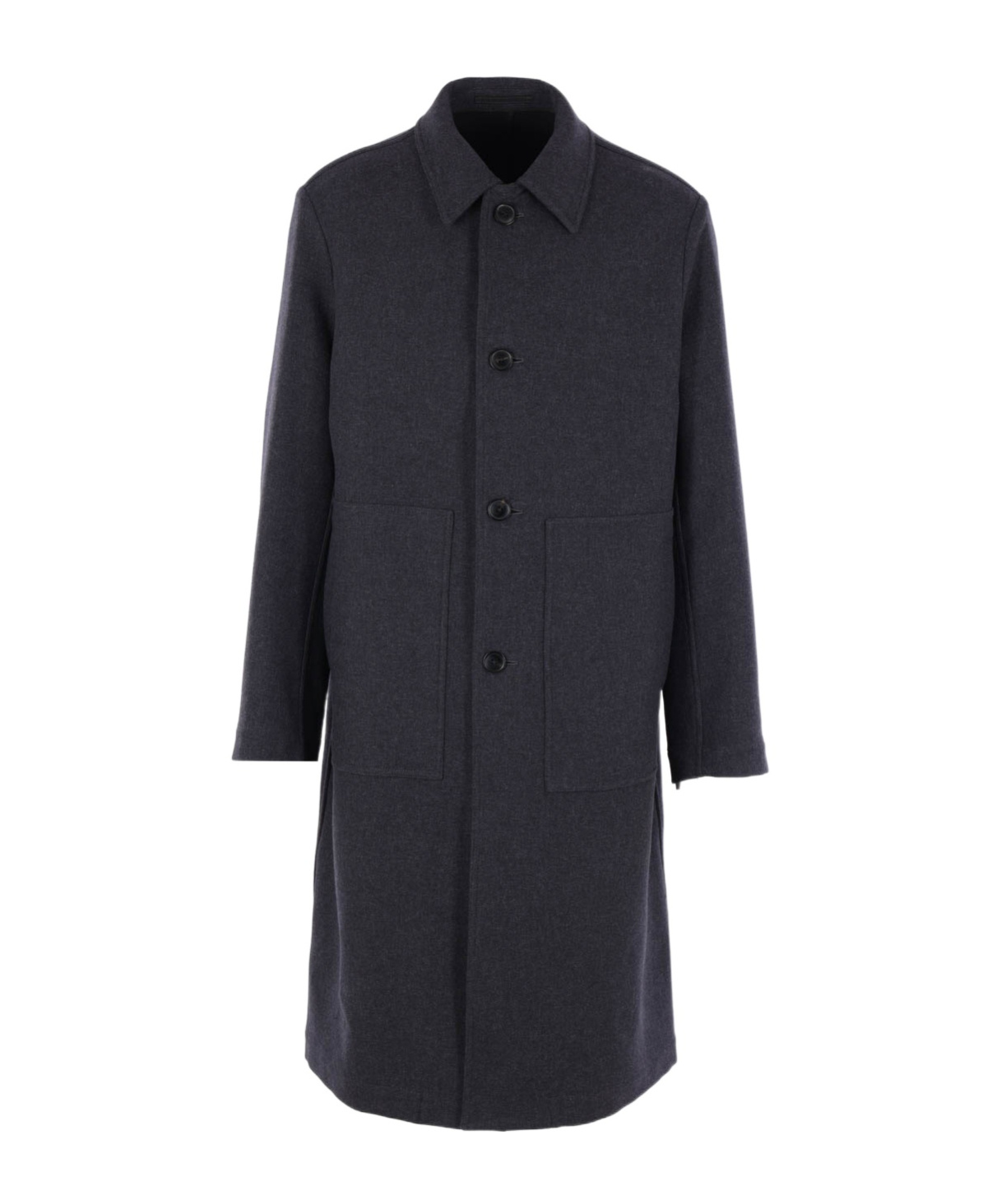 Dries Van Noten Long-sleeved Coat In Blue