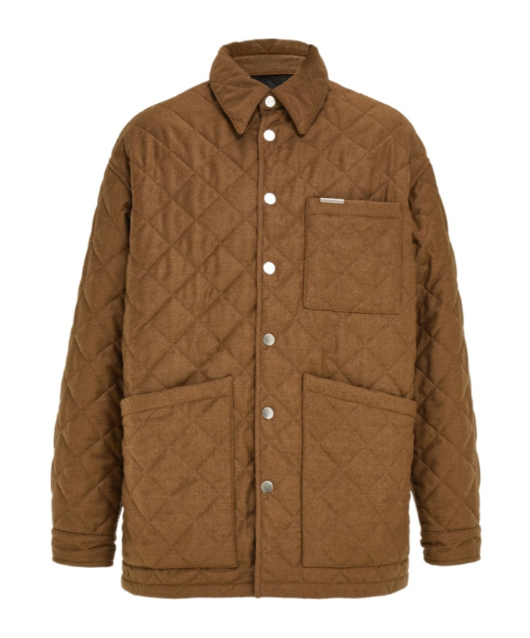 Ferragamo Quilted Jacket In Brown