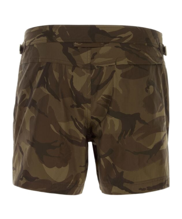 Tom Ford Camouflage Swim Trunks In Green