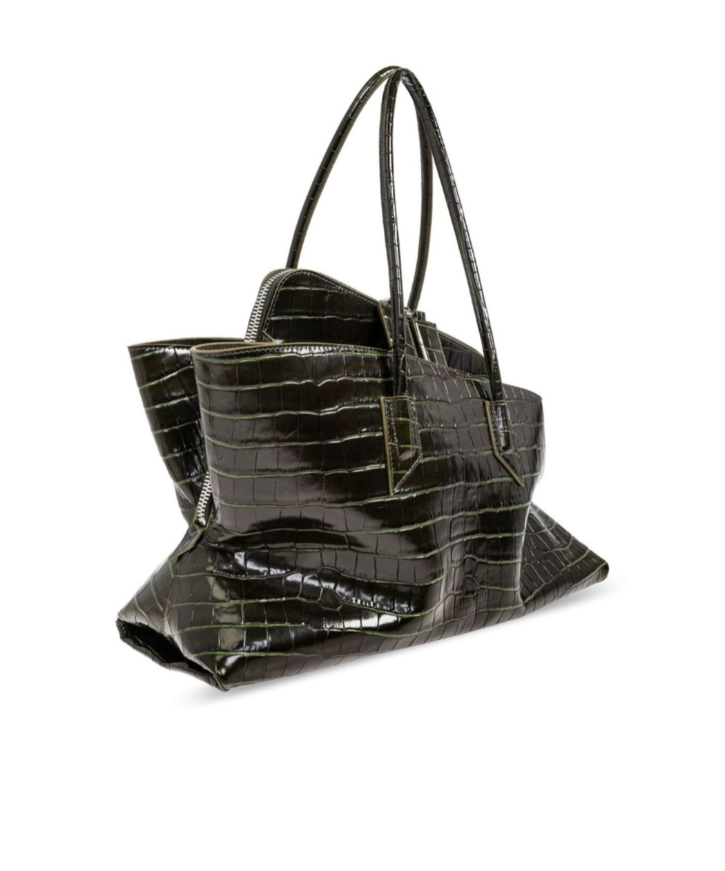 Attico The La Passeggiata Embossed Medium Bag In Brown