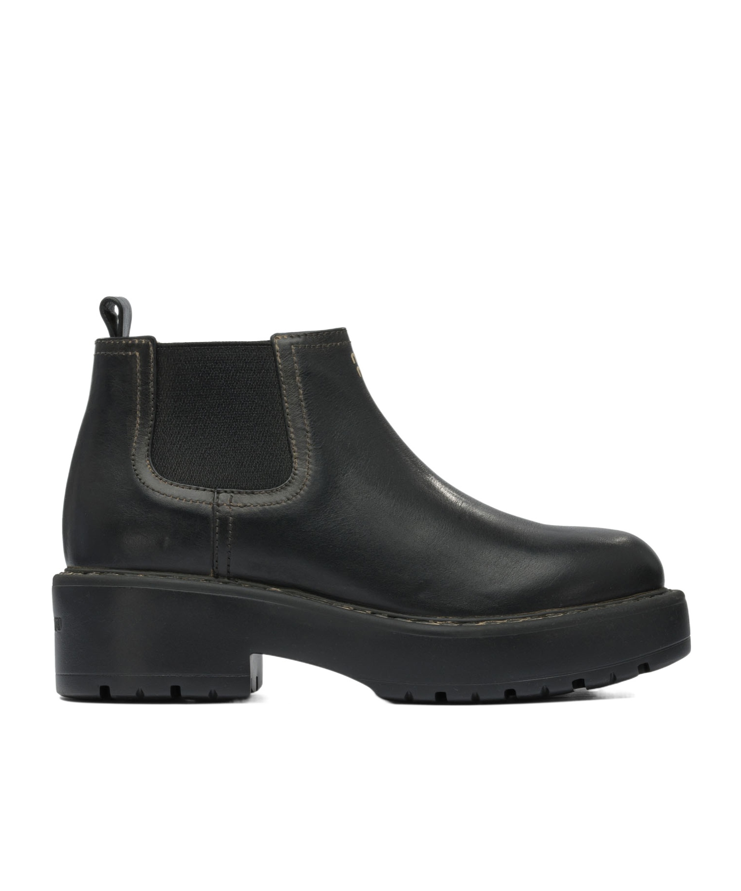 Miu Miu Round Toe Ankle Boots In Black