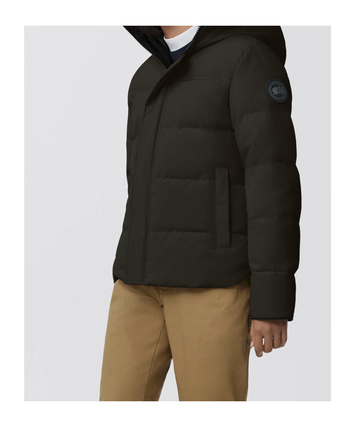 Canada Goose Logo-patch Hooded Jacket In Black