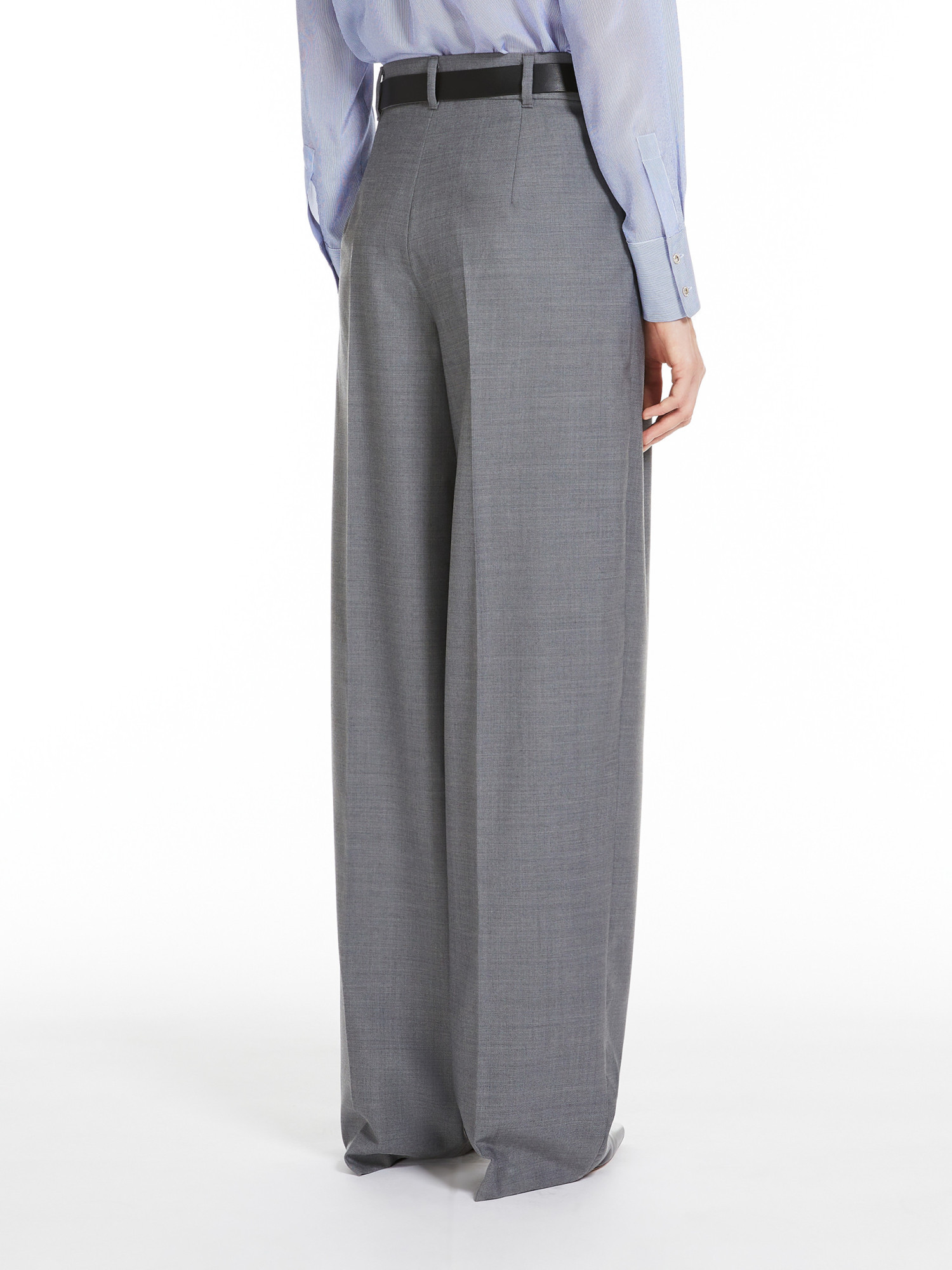 Max Mara Wool Casual Pants In Gray