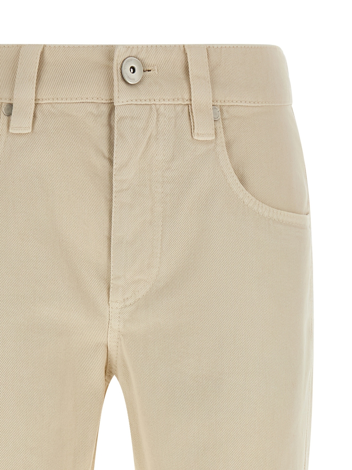 Brunello Cucinelli Crop Pants With Belt Loops And Pockets In Neutral