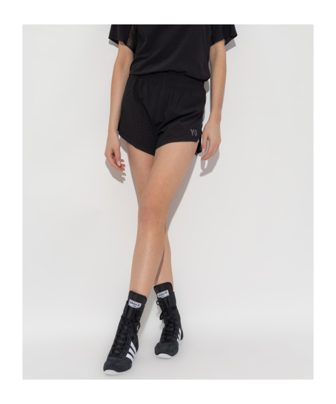 Y-3 Logo-detail Running Shorts In Black