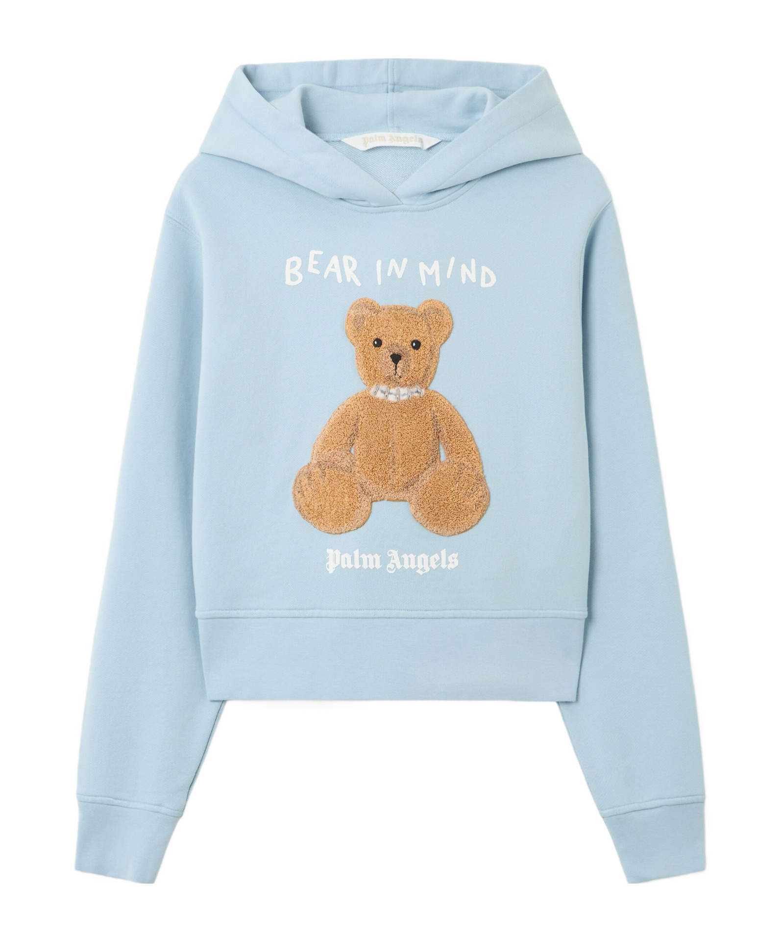 Palm Angels Teddy Bear Motif Hoodie In Blue