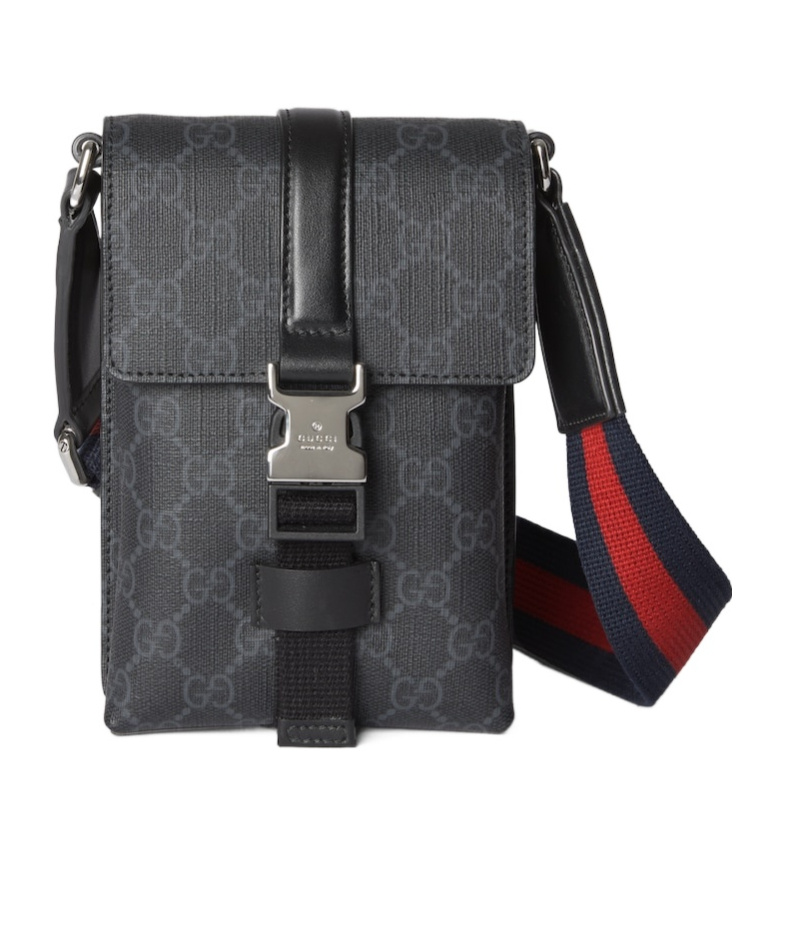 Gucci Super Mini Gg Messenger Bag In Black