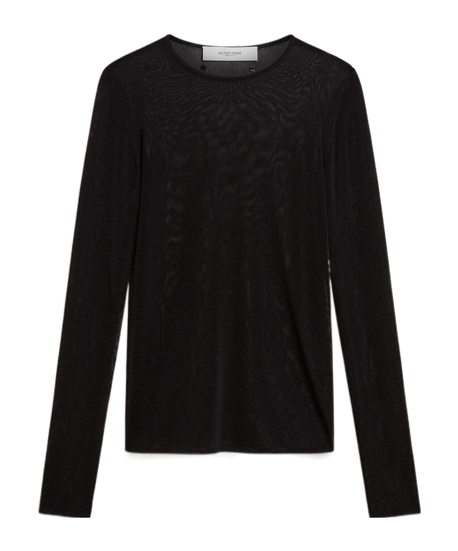 Golden Goose Open-necked Black Shirt In Black