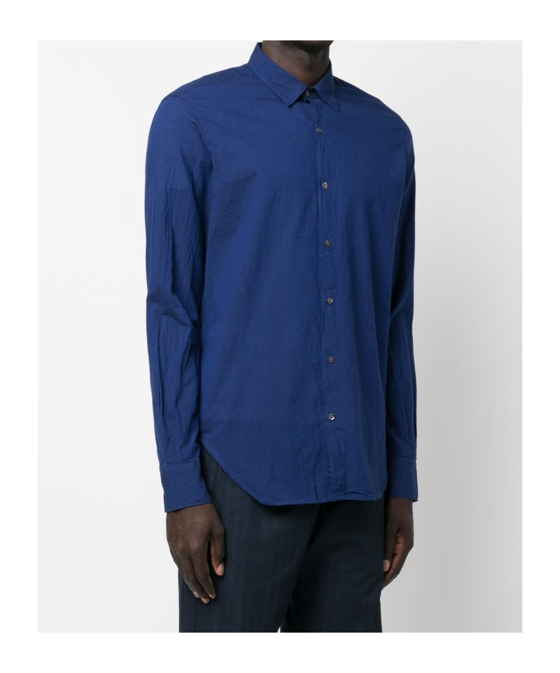 Aspesi Buttoned Long-sleeved Shirt In Blue