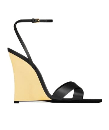 SAINT LAURENT LUCIENNE WEDGES IN SATIN CREPE