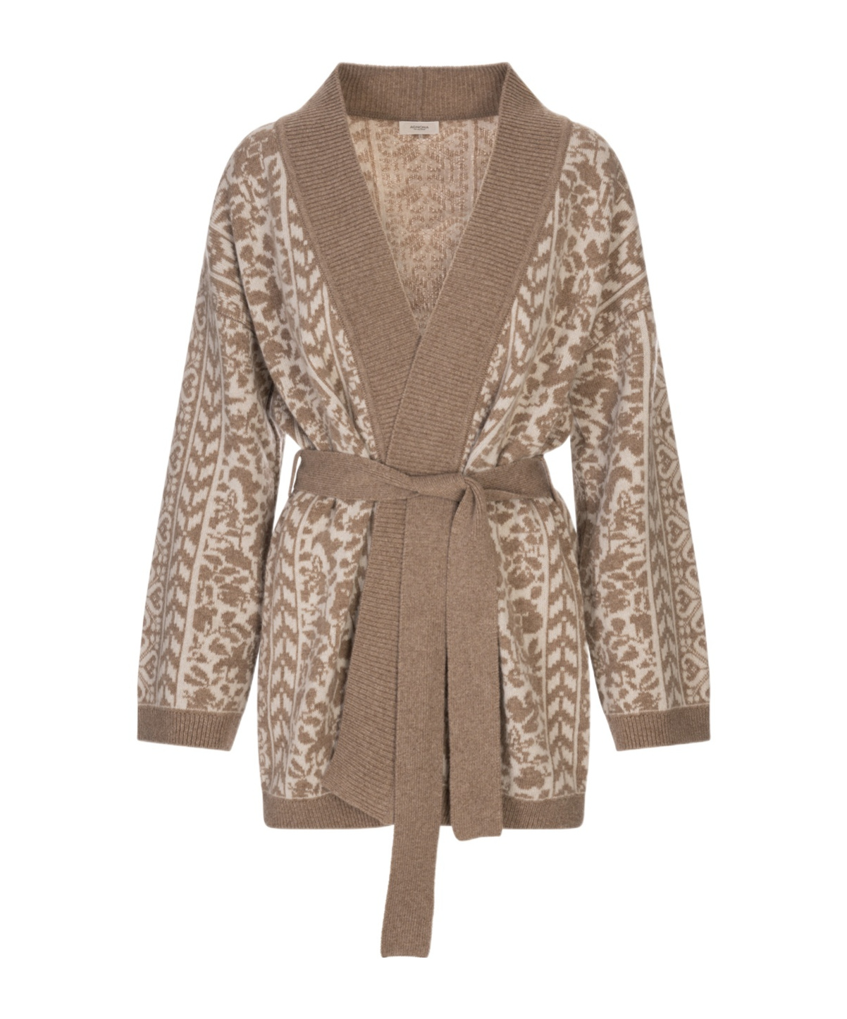 Agnona Long-sleeved Cardigan In Brown
