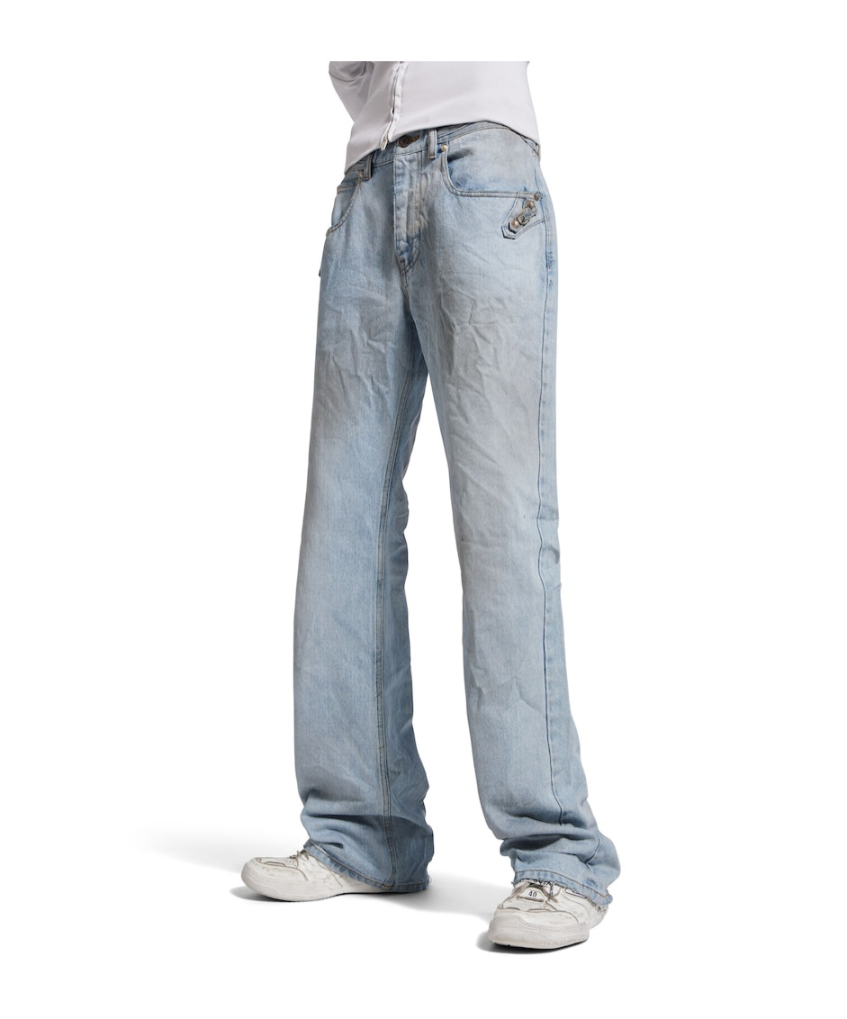 Balenciaga Women's City Straight Pants In Light Blue In Blue