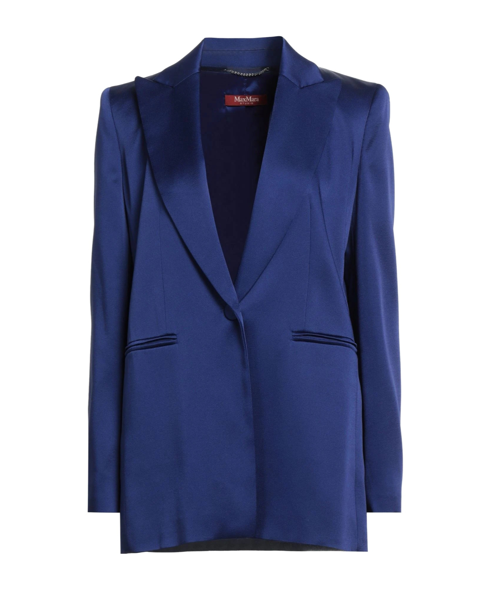 Max Mara Satin Blazer In Blue
