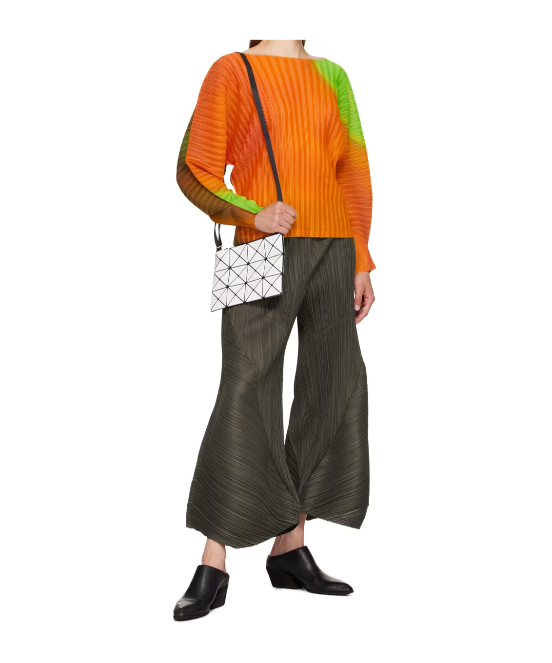 Shop Bao Bao Issey Miyake Lucent Cross Body Bag In White